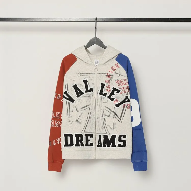 Colorblock Grey Varsity Hoodie