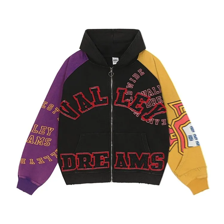 Colorblock Varsity Zip Hoodie